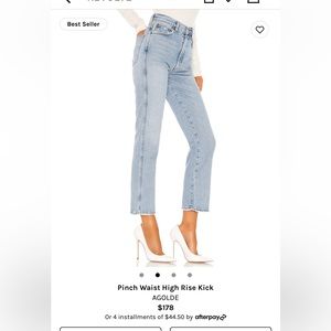 Agolde Pinch waist high rise kick jeans